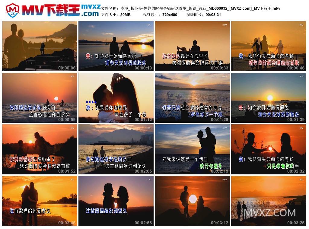 冷漠_杨小曼-想你的时候会唱起这首歌_国语_流行_MD300932